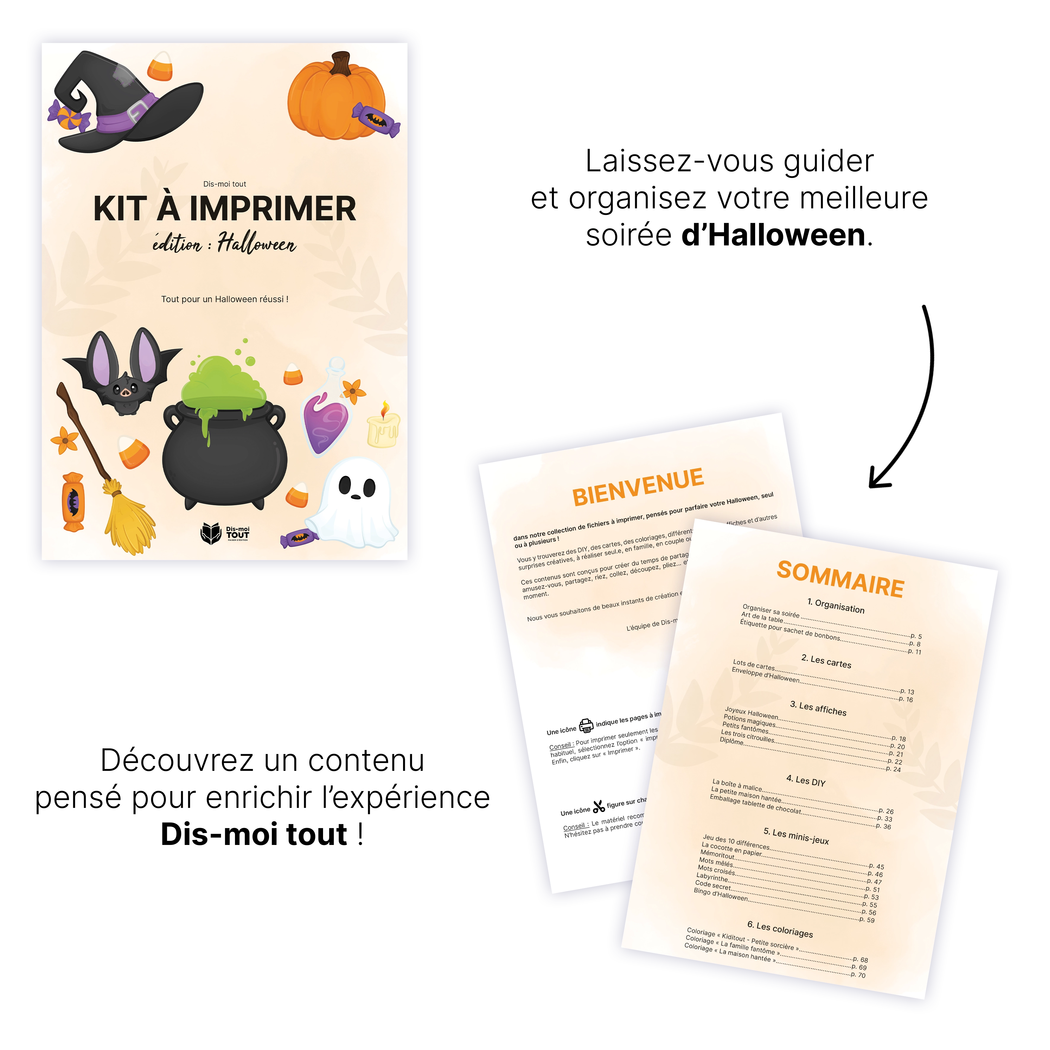 KIT À IMPRIMER - Halloween - Souvenir créatif, DIY, cartes et jeux