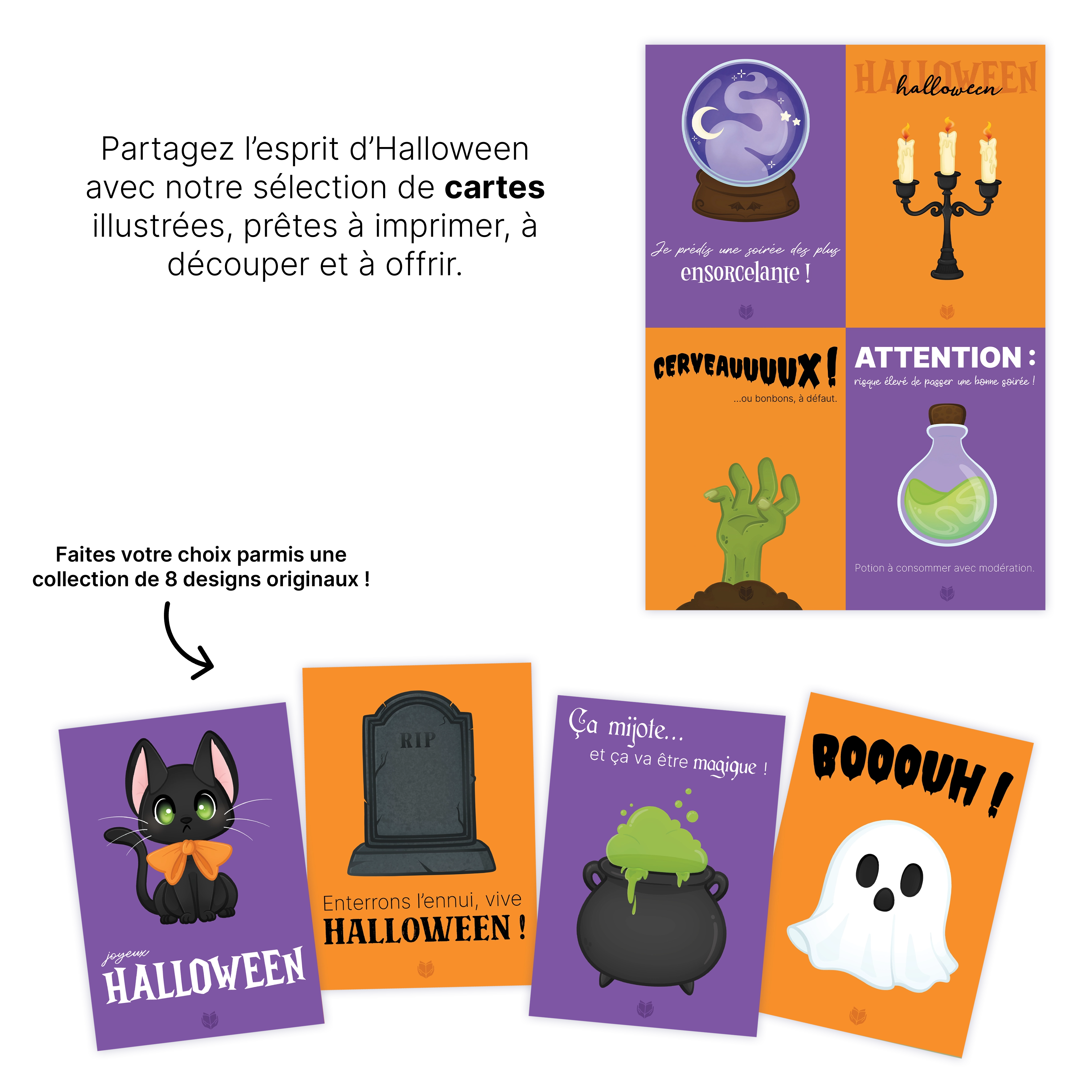 KIT À IMPRIMER - Halloween - Souvenir créatif, DIY, cartes et jeux