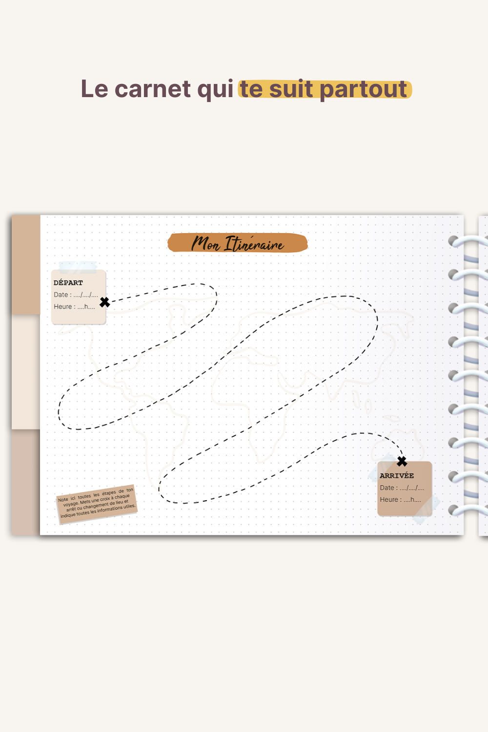 Journal de voyage tracé itinéraire