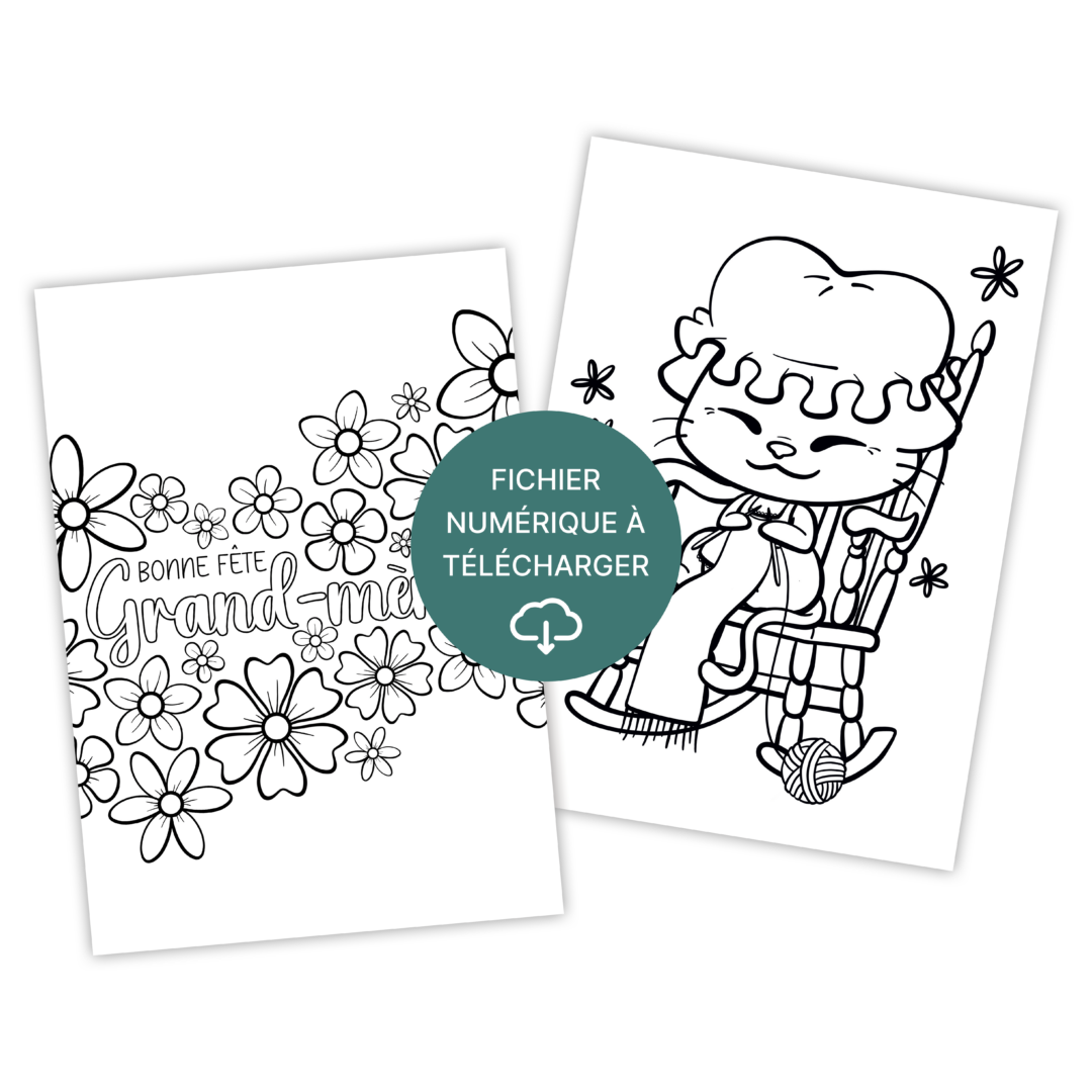 Coloriages thème "grand-mère" - À télécharger & imprimer