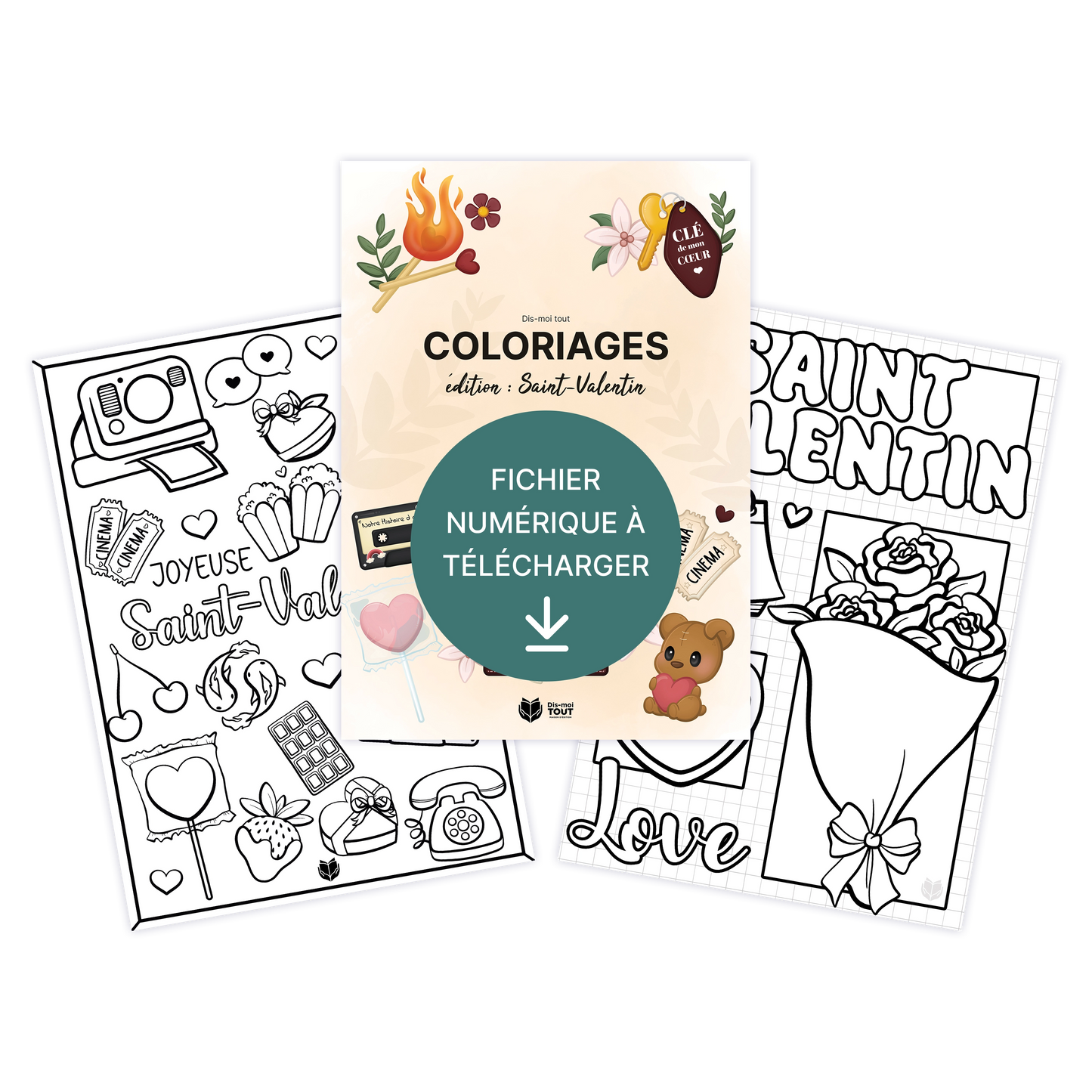 Coloriages Saint-Valentin 2026 – À télécharger & imprimer