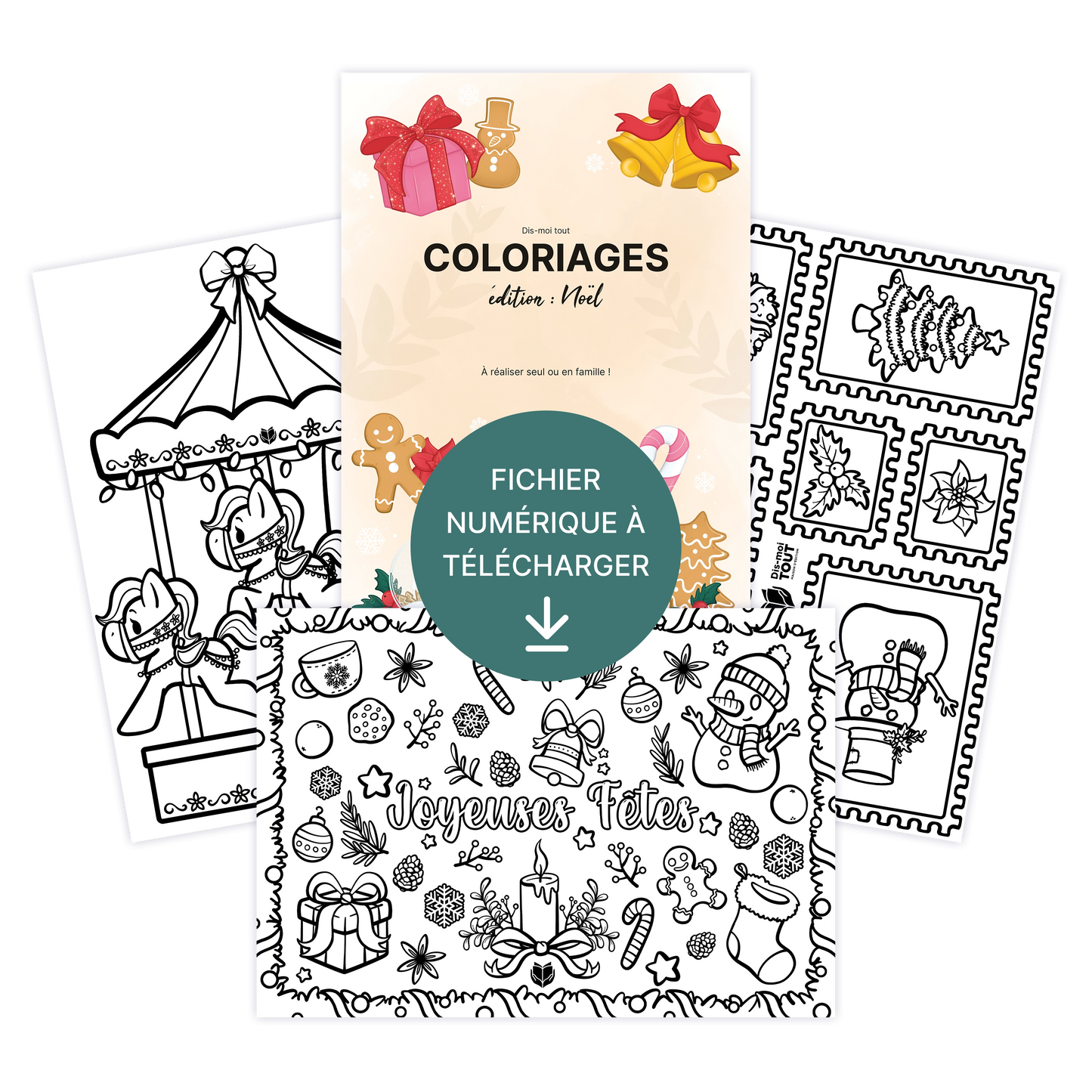 Coloriages Noël 2025 – À télécharger & imprimer