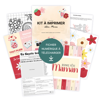 KIT À IMPRIMER - Maman  - Souvenir créatif, DIY, cartes et jeux
