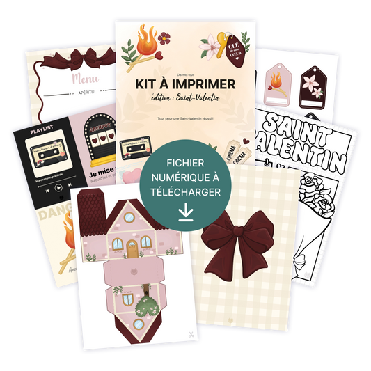 KIT À IMPRIMER - Saint-Valentin  - Souvenir créatif, DIY, cartes et jeux