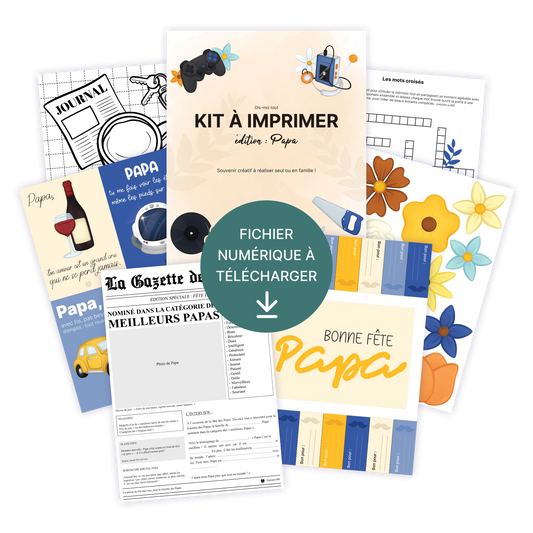 KIT À IMPRIMER - Papa  - Souvenir créatif, DIY, cartes et jeux