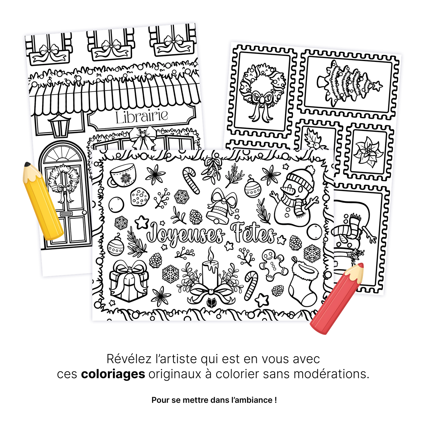 Coloriages Noël 2025 – À télécharger & imprimer