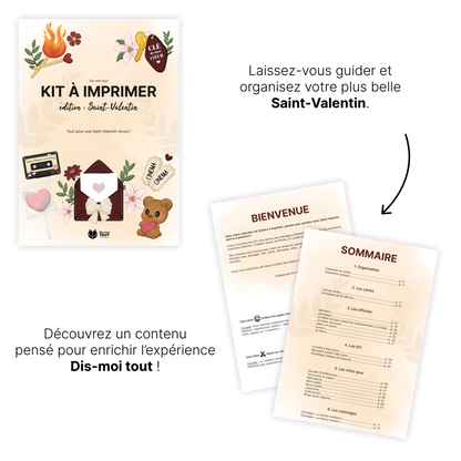 KIT À IMPRIMER - Saint-Valentin  - Souvenir créatif, DIY, cartes et jeux