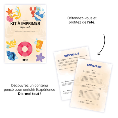 KIT À IMPRIMER - ÉTÉ  - Souvenir créatif, DIY, cartes et jeux