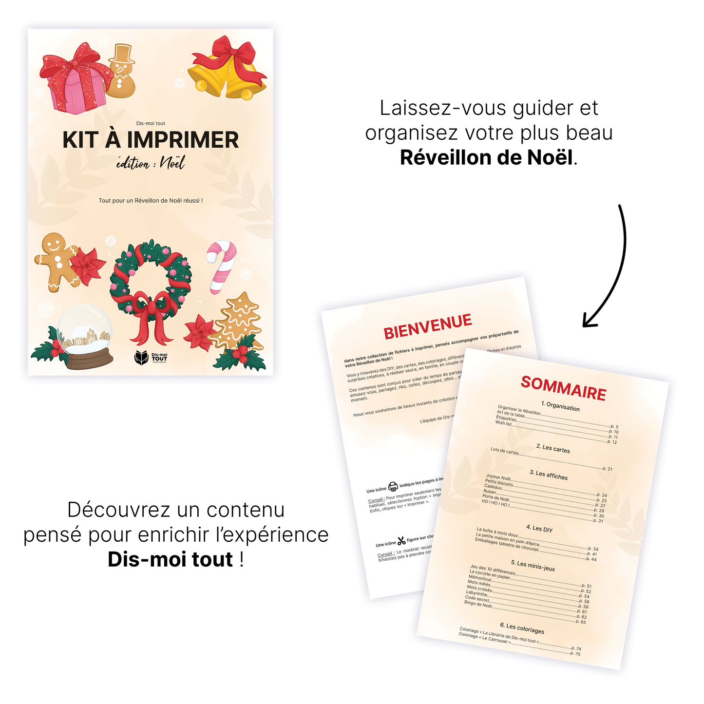 KIT À IMPRIMER - NOËL - Souvenir créatif, DIY, cartes et jeux