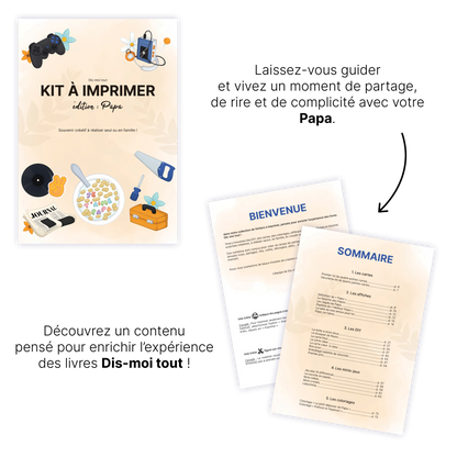 KIT À IMPRIMER - Papa  - Souvenir créatif, DIY, cartes et jeux