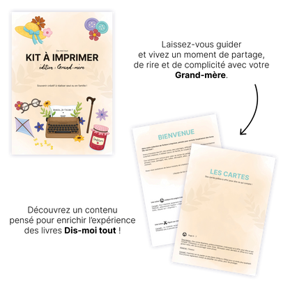 KIT À IMPRIMER - Grand-mère  - Souvenir créatif, DIY, cartes et jeux
