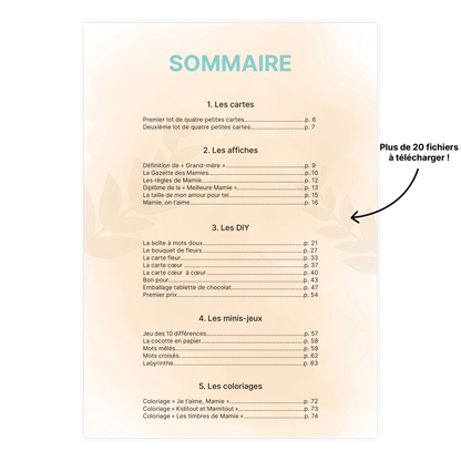 KIT À IMPRIMER - Grand-mère  - Souvenir créatif, DIY, cartes et jeux