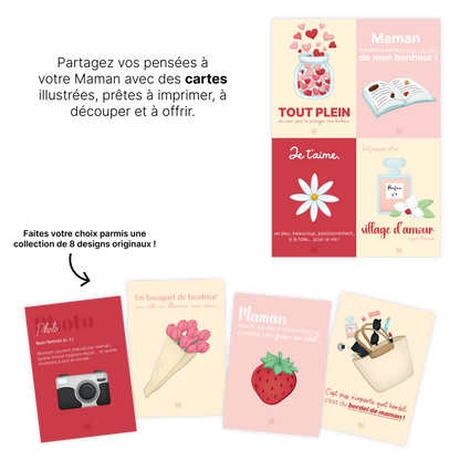 KIT À IMPRIMER - Maman  - Souvenir créatif, DIY, cartes et jeux