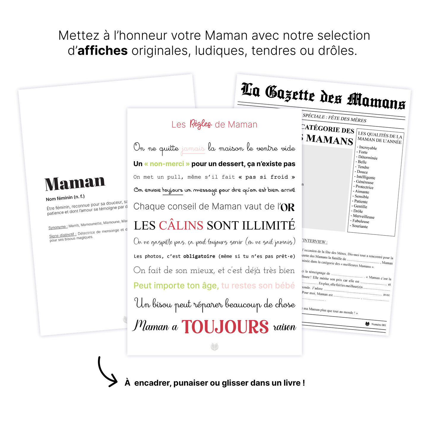 KIT À IMPRIMER - Maman  - Souvenir créatif, DIY, cartes et jeux