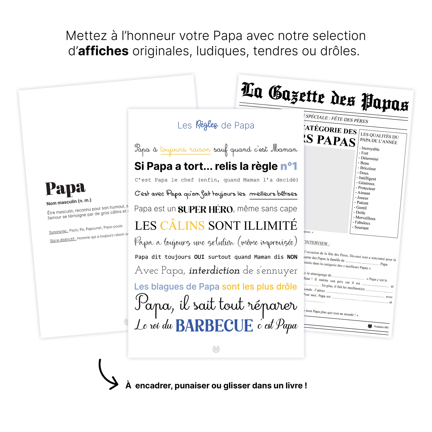 KIT À IMPRIMER - Papa  - Souvenir créatif, DIY, cartes et jeux