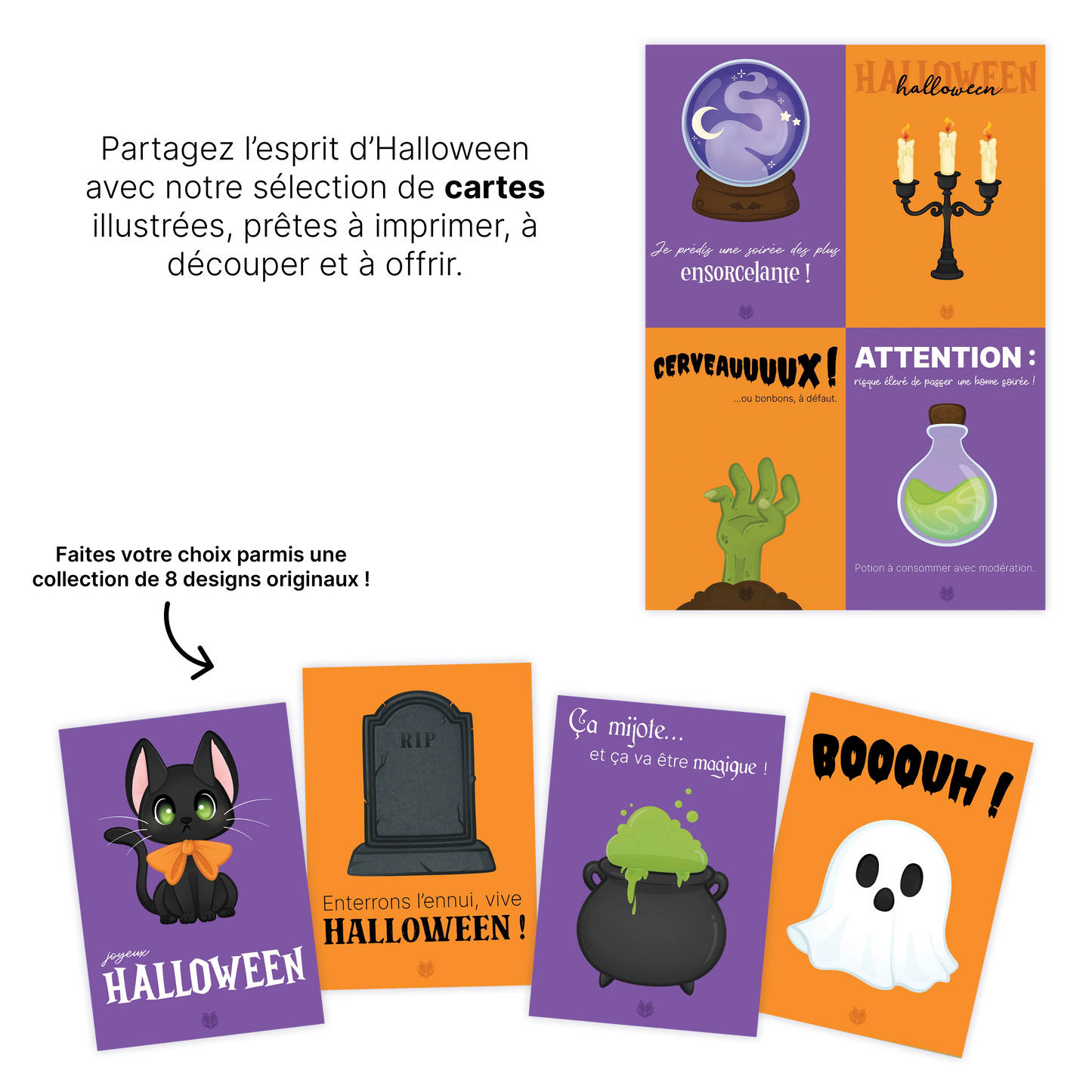 KIT À IMPRIMER - Halloween - Souvenir créatif, DIY, cartes et jeux