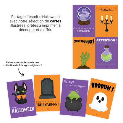 KIT À IMPRIMER - Halloween - Souvenir créatif, DIY, cartes et jeux