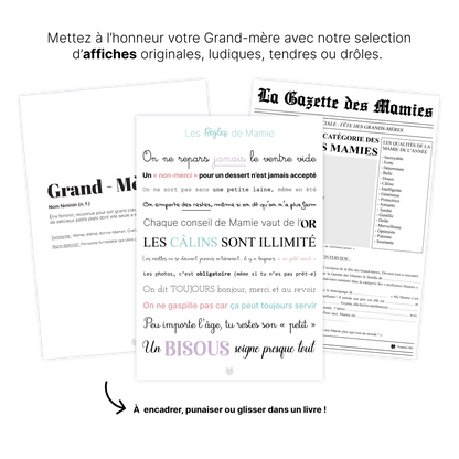 KIT À IMPRIMER - Grand-mère  - Souvenir créatif, DIY, cartes et jeux