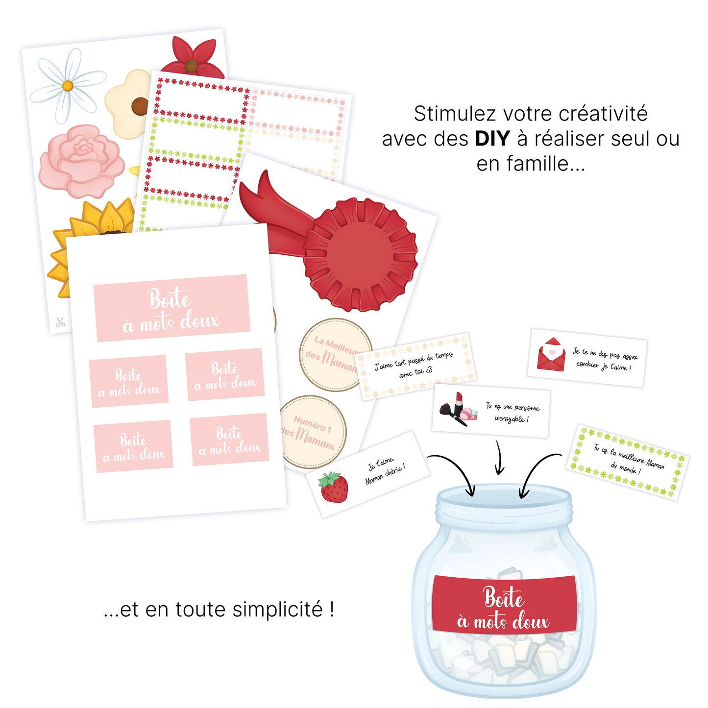 KIT À IMPRIMER - Maman  - Souvenir créatif, DIY, cartes et jeux