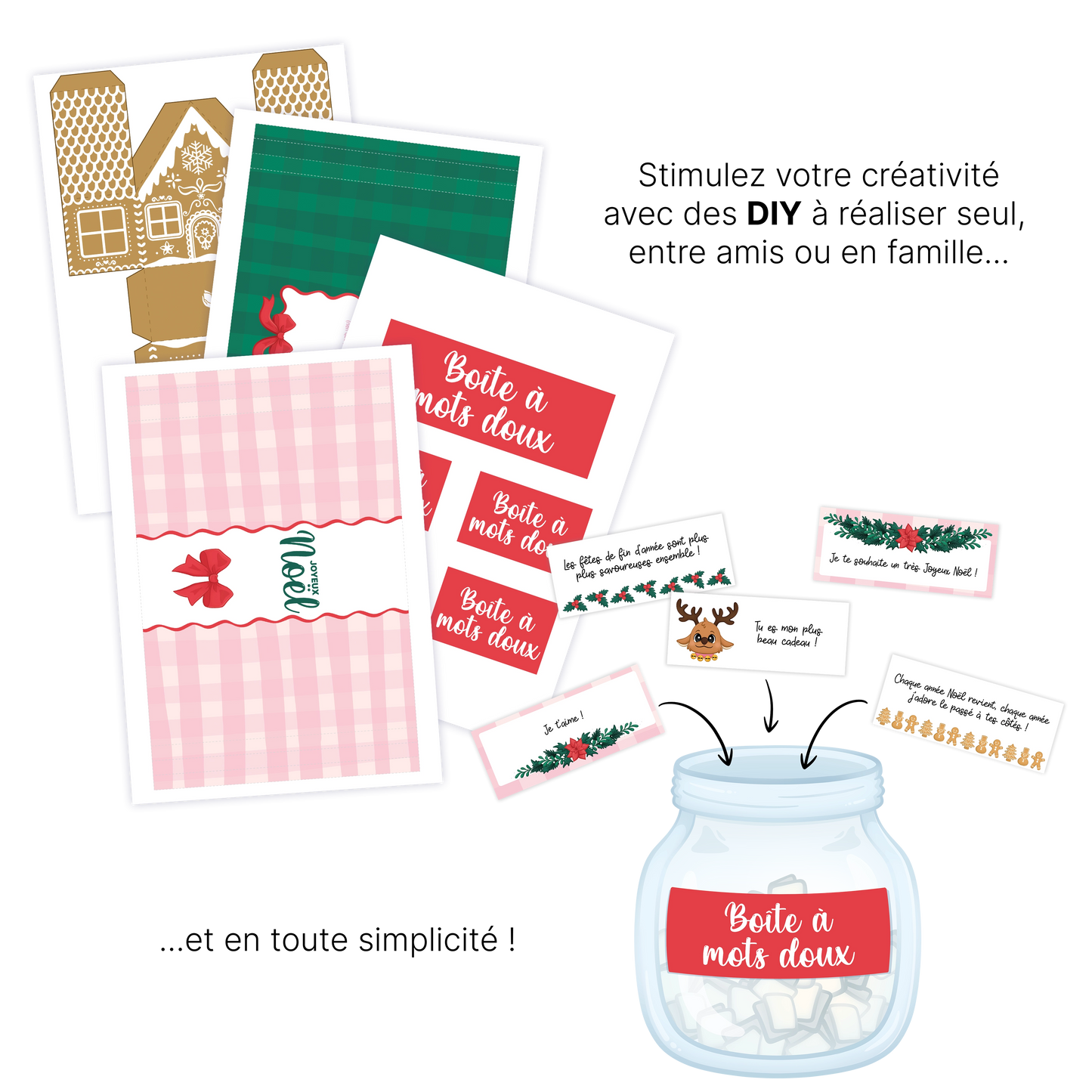KIT À IMPRIMER - NOËL - Souvenir créatif, DIY, cartes et jeux