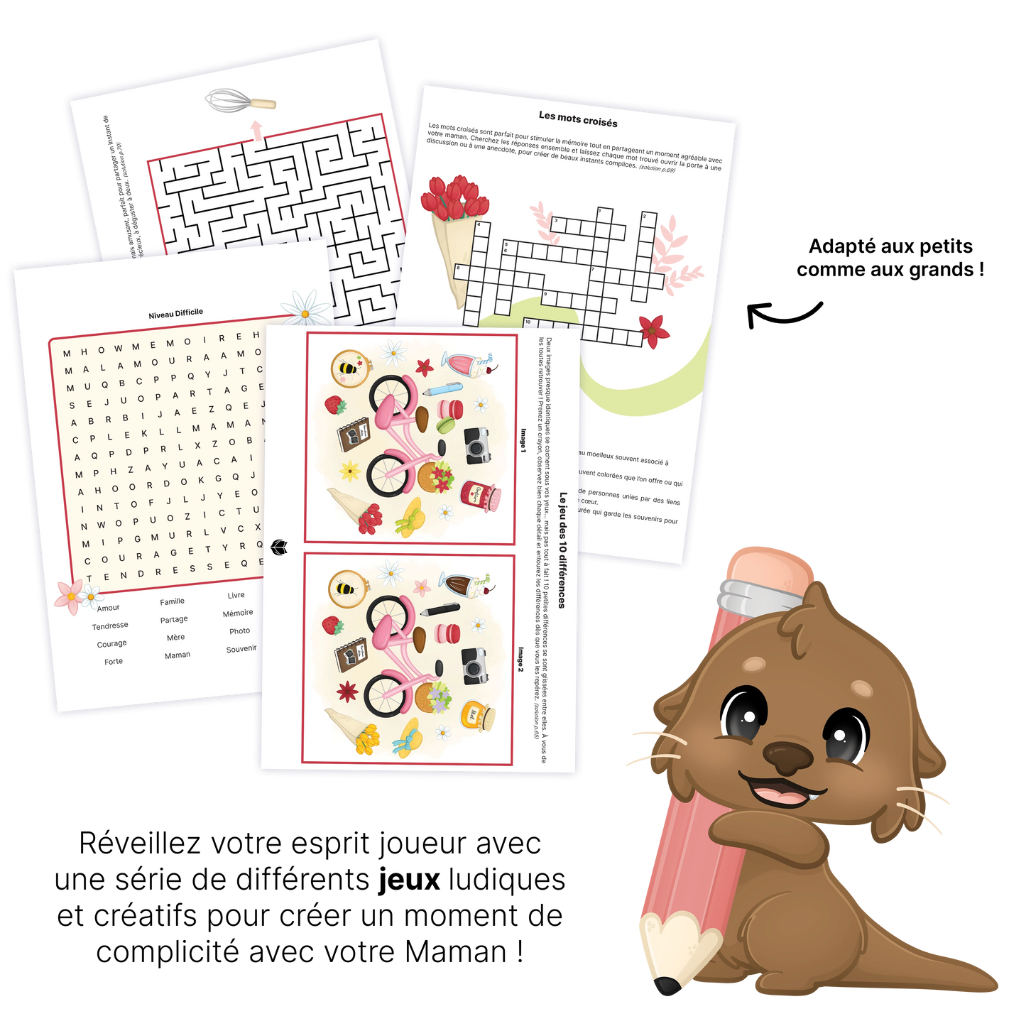 KIT À IMPRIMER - Maman  - Souvenir créatif, DIY, cartes et jeux