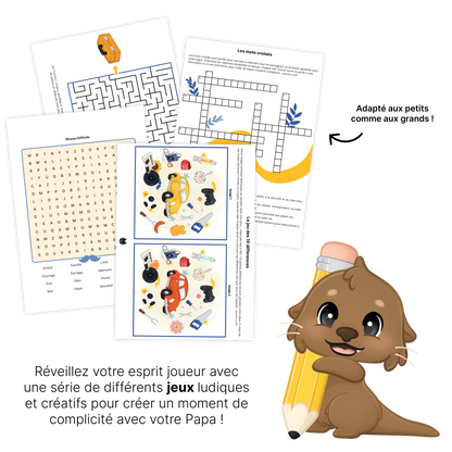 KIT À IMPRIMER - Papa  - Souvenir créatif, DIY, cartes et jeux