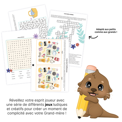 KIT À IMPRIMER - Grand-mère  - Souvenir créatif, DIY, cartes et jeux