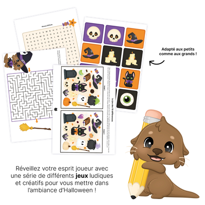 KIT À IMPRIMER - Halloween - Souvenir créatif, DIY, cartes et jeux