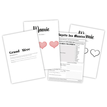 KIT À IMPRIMER - Grand-mère - Souvenir créatif, DIY, cartes et jeux