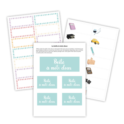 KIT À IMPRIMER - Grand-mère - Souvenir créatif, DIY, cartes et jeux