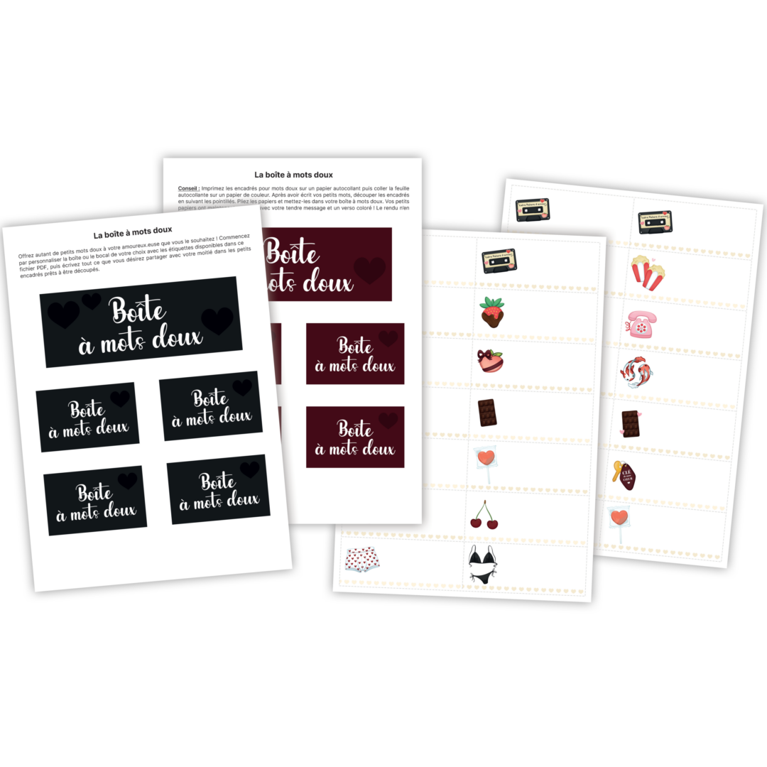 La boîte à mots doux pour les amoureux - À télécharger & imprimer