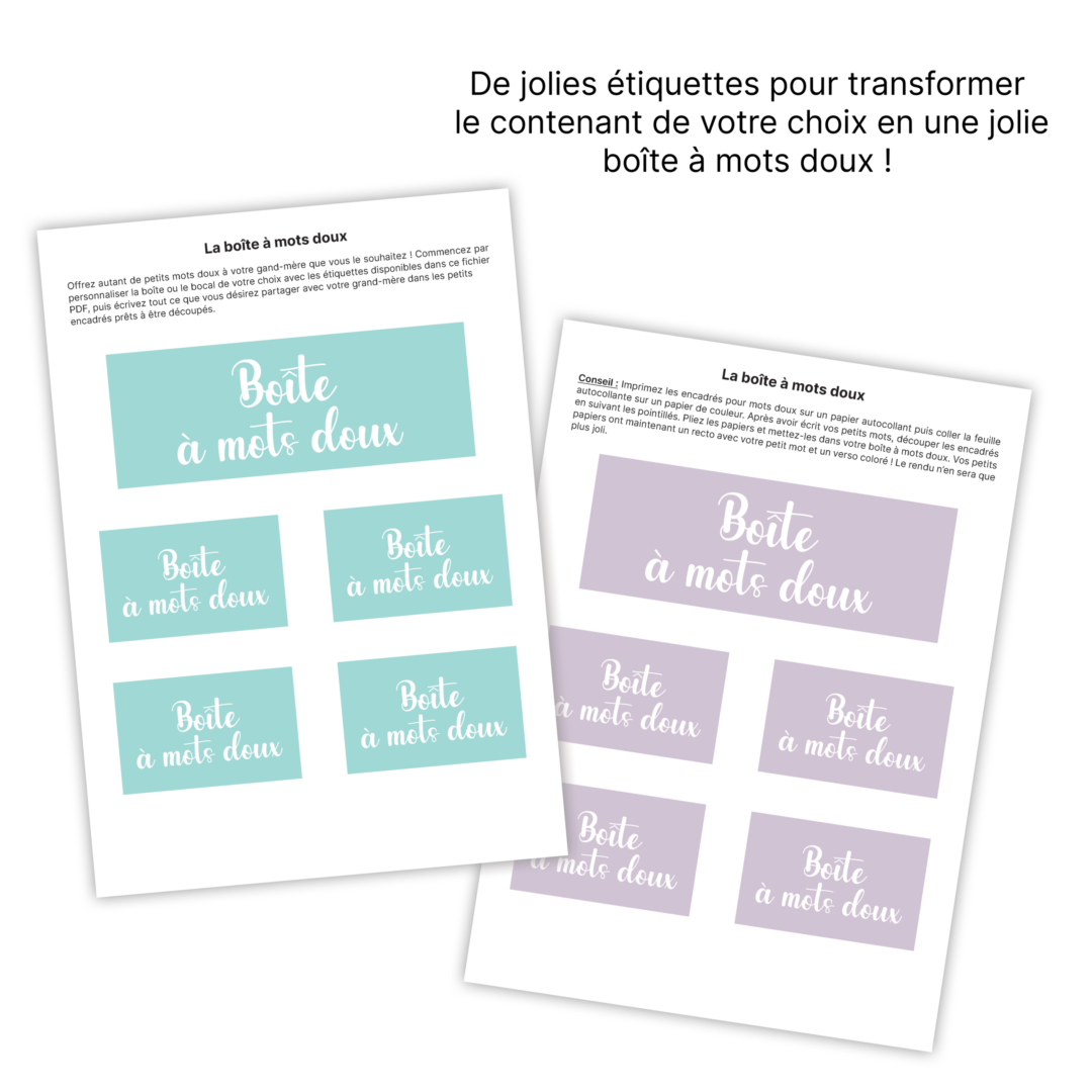 La boîte à mots doux spéciale grand-mère - À télécharger & imprimer