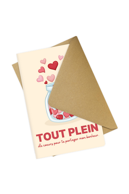 Carte de voeux - Spéciale maman - Bocal de coeurs