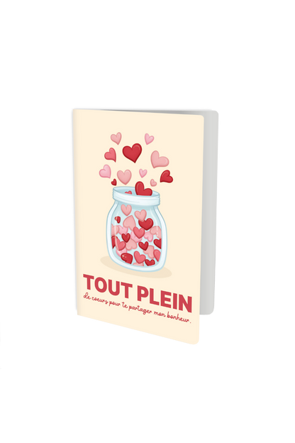 Carte de voeux - Spéciale maman - Bocal de coeurs