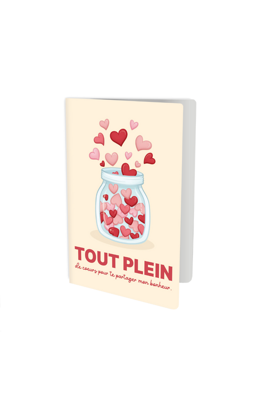 Carte de voeux - Spéciale maman - Bocal de coeurs