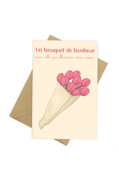 Carte de vœux - Spéciale maman - Bouquet de tulipes