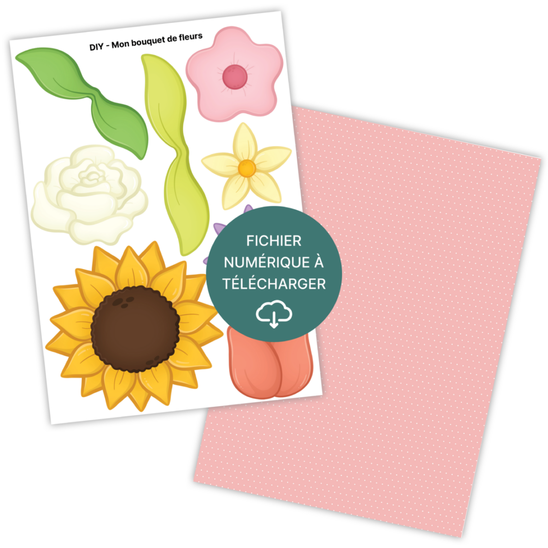 Bouquet de fleurs DIY spécial cadeau mamans - À imprimer