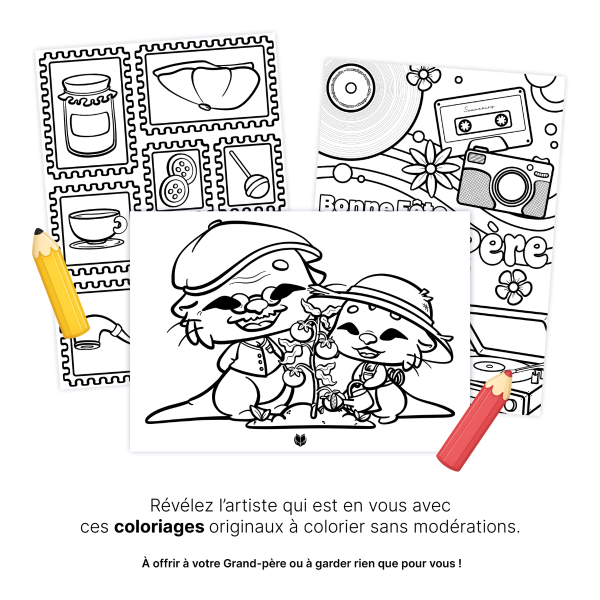 KIT À IMPRIMER - Grand-père - Souvenir créatif, DIY, cartes et jeux