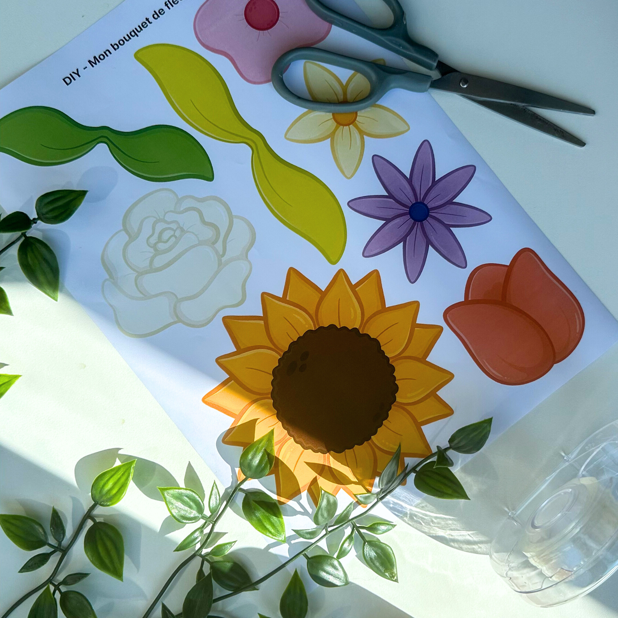 Bouquet de fleurs DIY spécial cadeau mamans - À imprimer