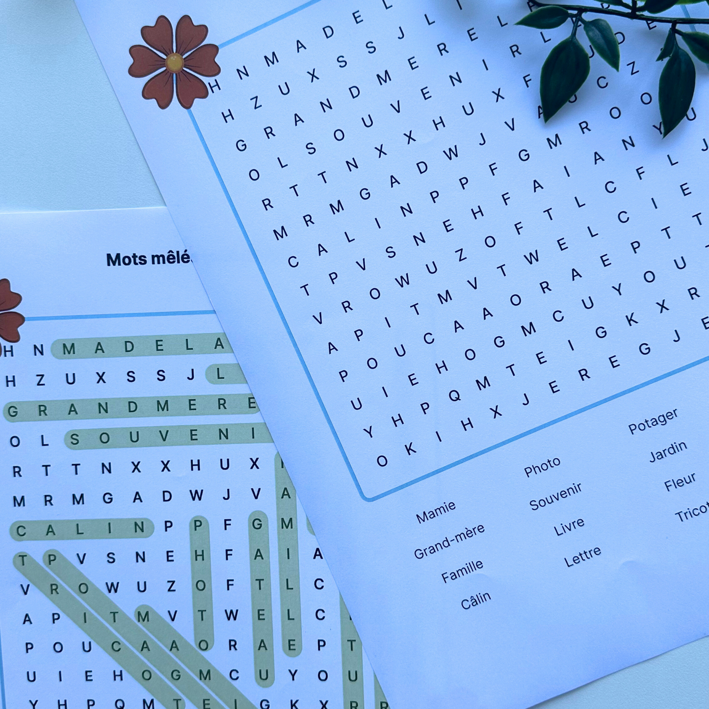 KIT À IMPRIMER - Grand-mère - Souvenir créatif, DIY, cartes et jeux