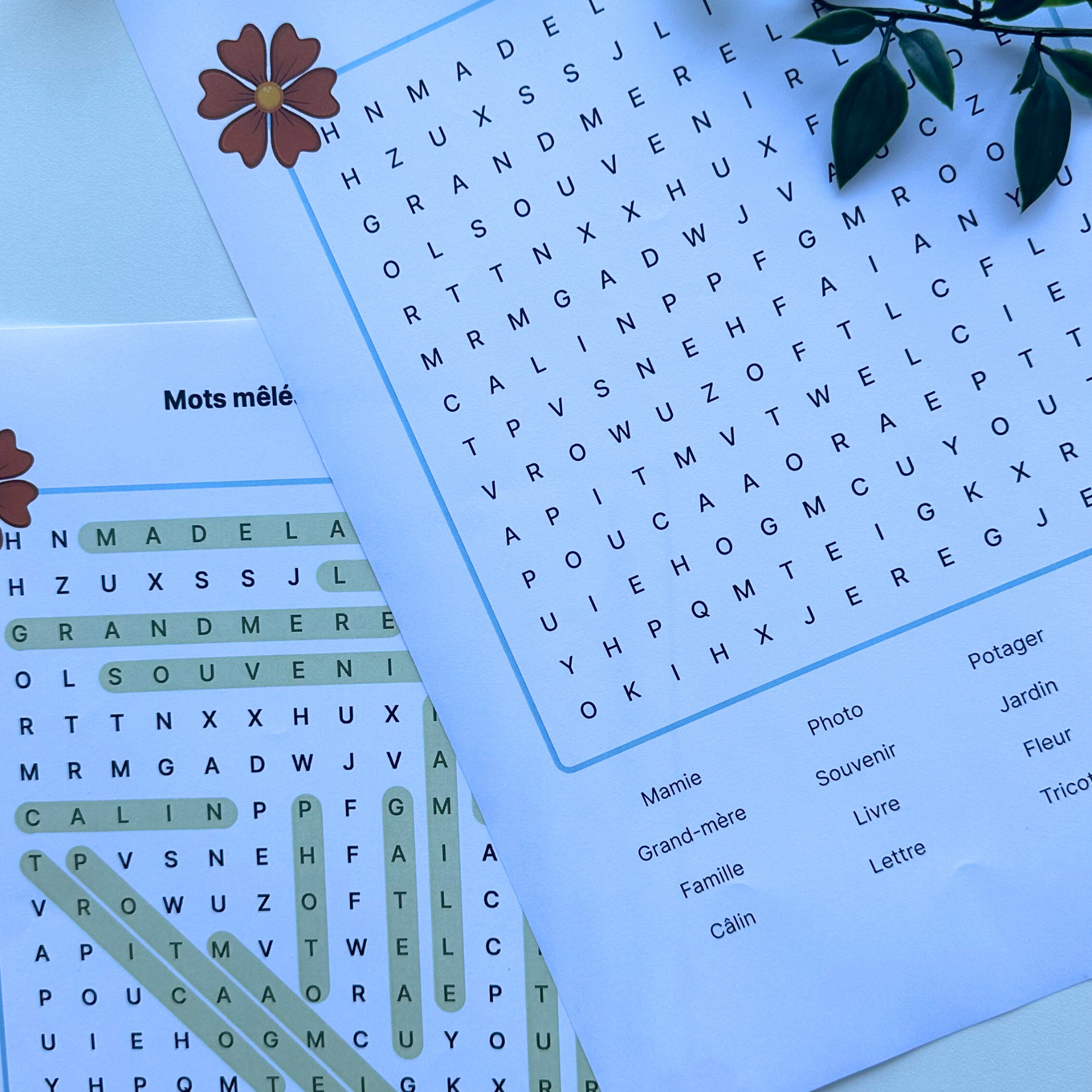 KIT À IMPRIMER - Grand-mère - Souvenir créatif, DIY, cartes et jeux