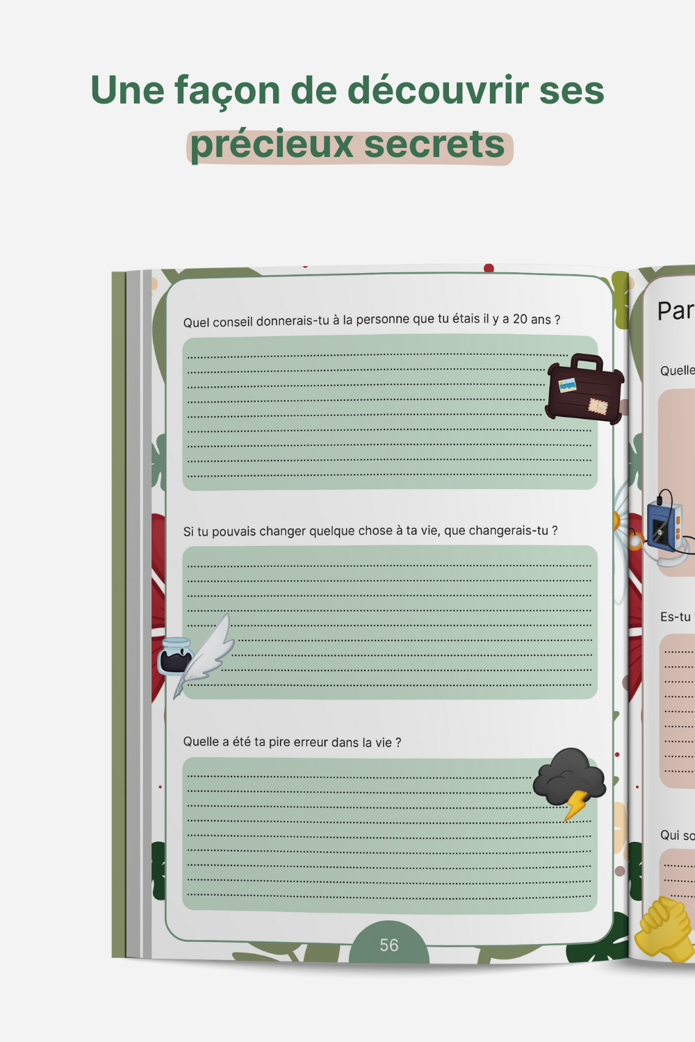 livre à remplir ouvert