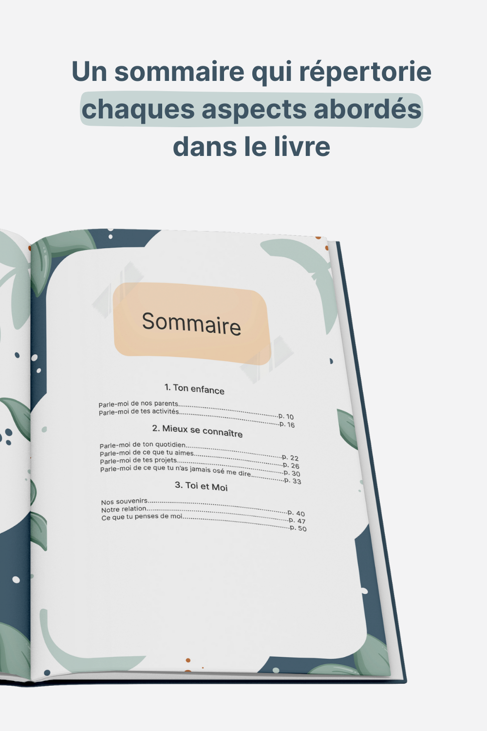 Page sommaire du livre "Mon frère, Dis-moi tout"