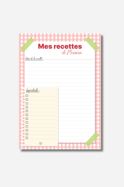 Bloc-notes “Mes recettes de Maman”