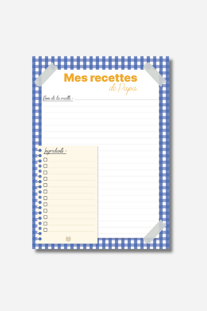 Bloc-notes “Mes recettes de papa”