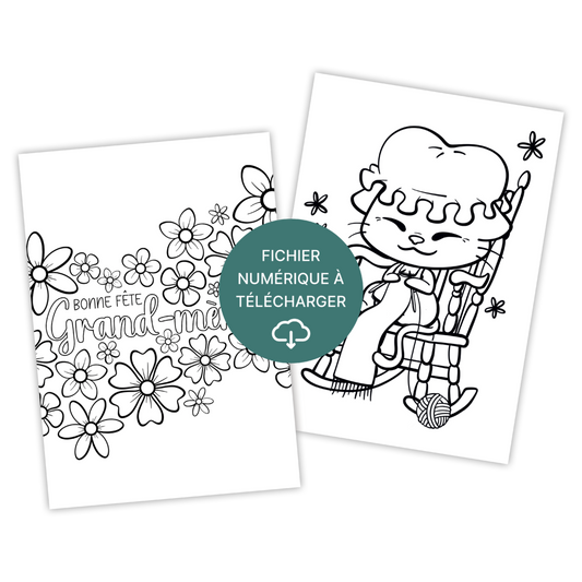 Coloriages thème "grand-mère" - À télécharger & imprimer