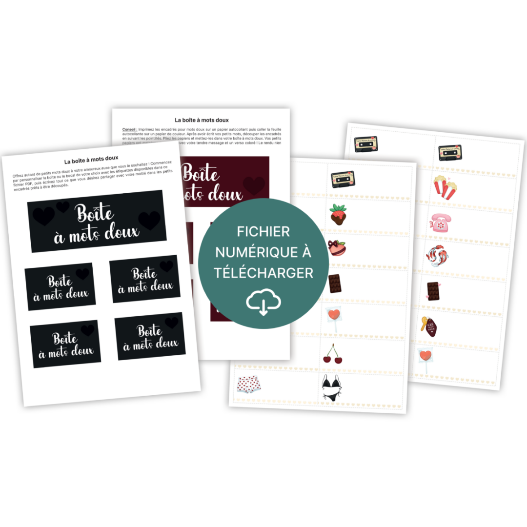 La boîte à mots doux pour les amoureux - À télécharger & imprimer