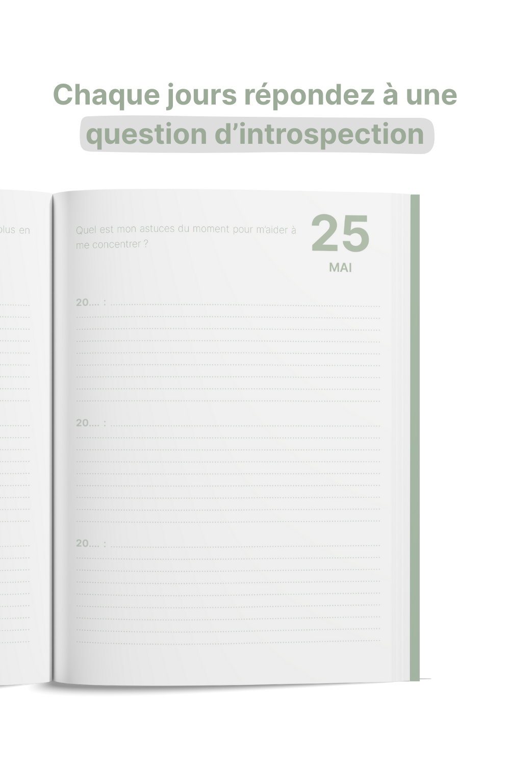 page de question ouverte mon journal 3 ans