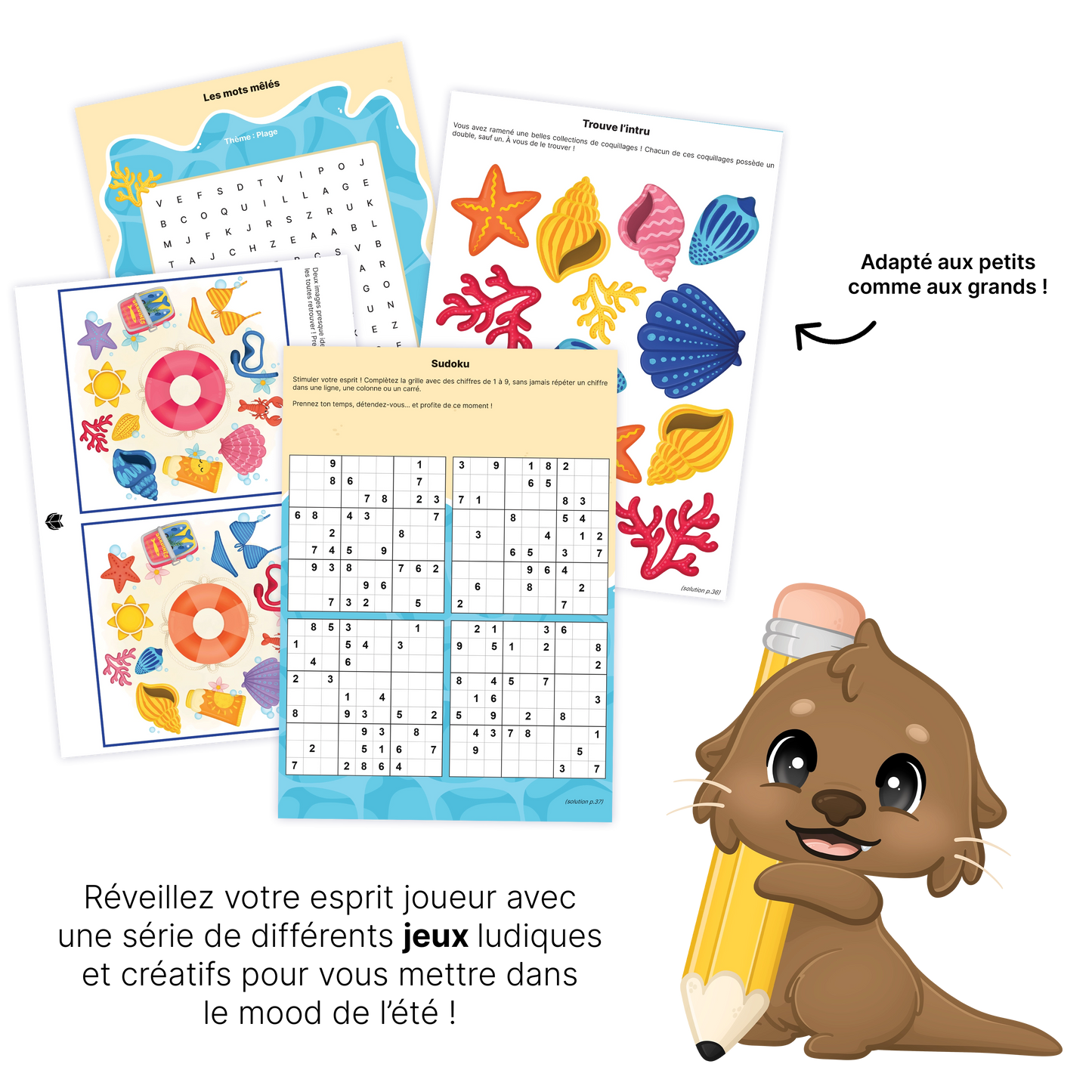 KIT À IMPRIMER - ÉTÉ  - Souvenir créatif, DIY, cartes et jeux