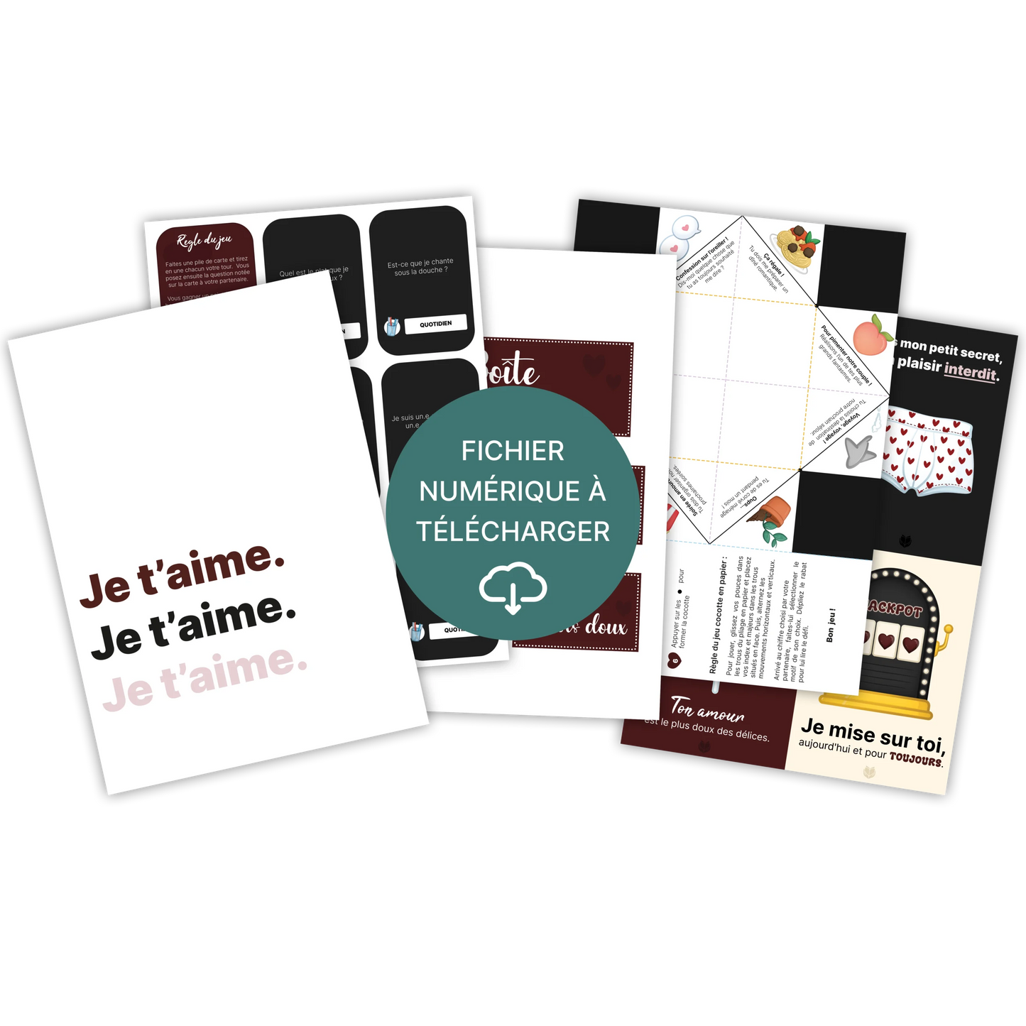 KIT À IMPRIMER - Spécial couple - Souvenir créatif, DIY, cartes et jeux